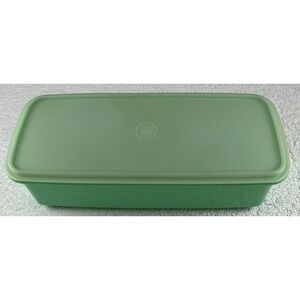 Vtg Tupperware #782 Jadeite Green Celery Crisper Keeper/Grate Clear Lid EUC